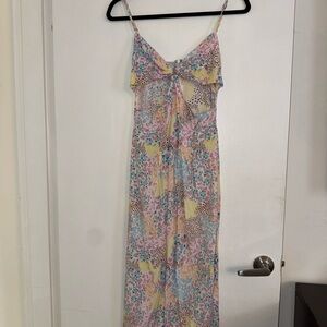 L Space Cutout Floral Print Dress Small